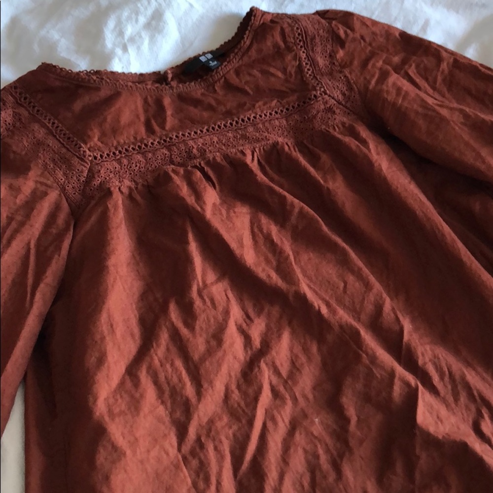 Uniqlo brown boho top